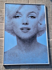 Grand Tableau Vintage original Marilyn monroe 1970 Tableau Rétro verre Encadré