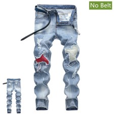 Hommes délavé motard jeans - hommes,