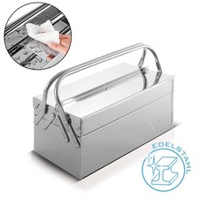 STAHLWERK Caisse à outils en acier inoxydable Caisse à outils vide Boîte à outil