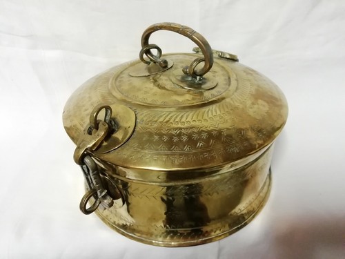 Ancien pot laiton doré - pot,