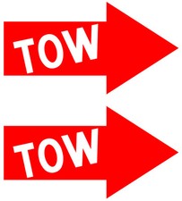 2 FLECHES 10cm REMORQUAGE CIRCUIT RALLYE RACING COURSE AUTOCOLLANT STICKER FA141