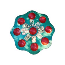 Jeu De Comptoir Ancien, Plateau De Jeu De Cartes "Poch" ,En Bois Coloré 