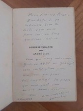 Marcel JOUHANDEAU, Correspondance avec André GIDE, 1958, EO, Bel envoi, dédicace