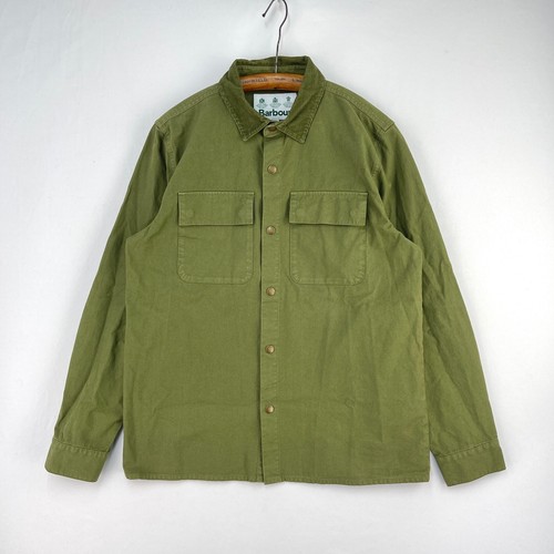 Barbour overshirt mens green - m,