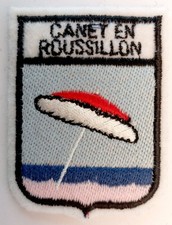Écusson ancien CANET EN ROUSSILLON feutrine brodée - Pyrénées-Orientales France
