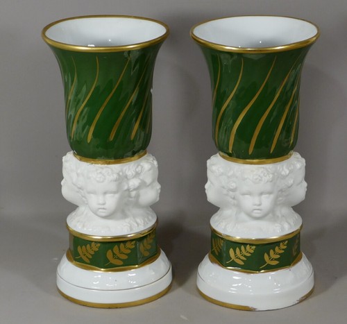 Paire cassolettes aux putti - cassolettes,