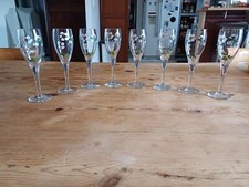 8 Flutes à Champagne en Cristal Perrier Jouet