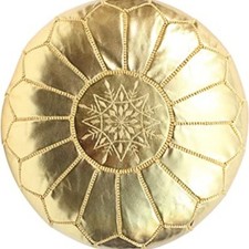 pouffe en cuire véritable