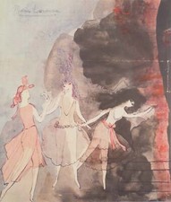 Marie LAURENCIN : Ballet, les Biches, Pochoir signé