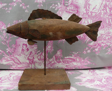 Déco POISSON statue bois et