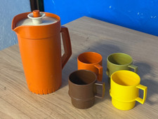 ?TUPPERWARE Dinette  enfant Pichet + 4 mugs gobelets  Vintage TBE
