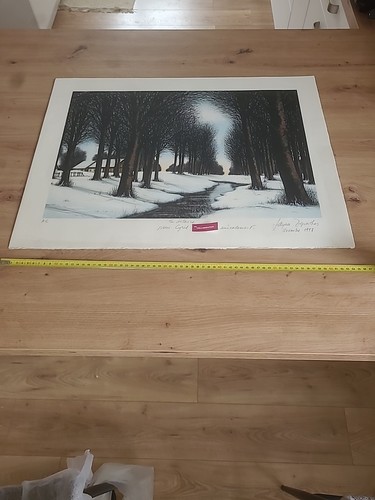 Grande lithographie signée - grande,