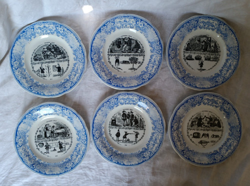 Assiettes parlante rébus - assiettes,