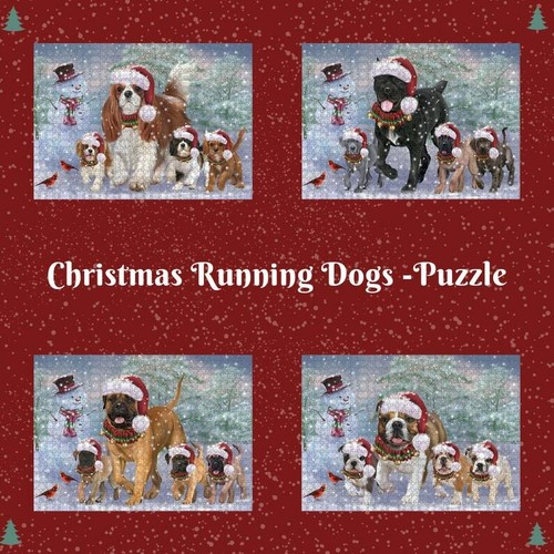 Christmas snow running dogs - christmas,