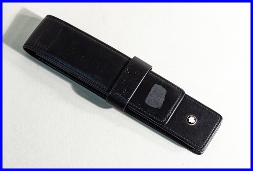 étui cuir noir montblanc - cuir,
