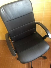 Chaise bureau noire cuir - bureau,