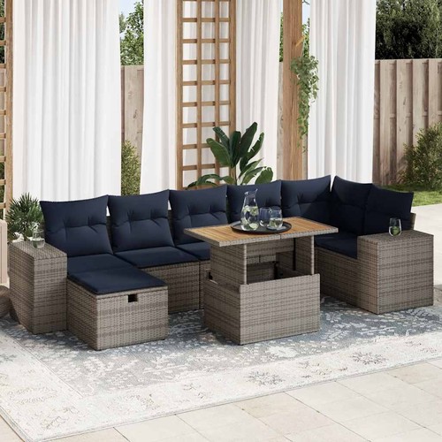 Salon jardin 8pcs avec - jardin,