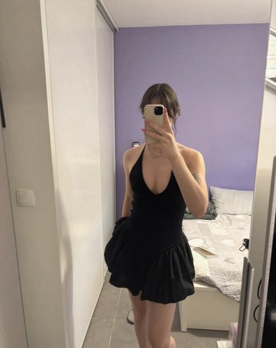Zara femme robe noire - uni, dos