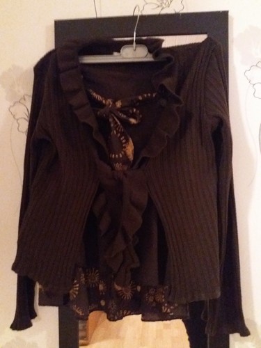 Jupe gilet marron cache - jupe,