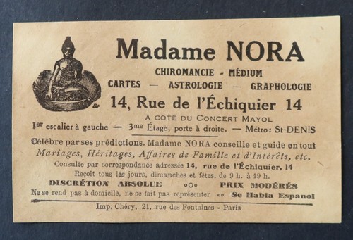 Carte visite madame nora - visite,
