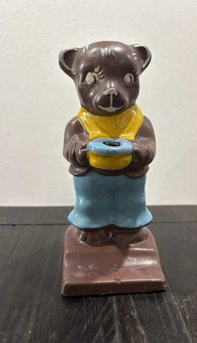 Vintage ceramic brown bear - brown,