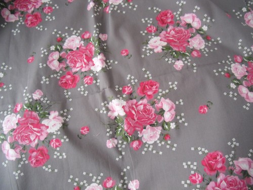Coupon tissu fleurs - tissu, (