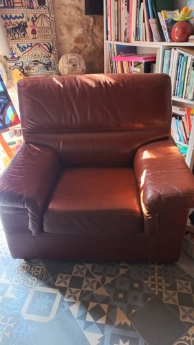 Fauteuil club cuir vintage - en,
