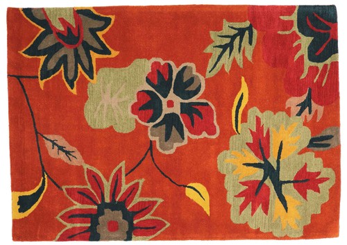 Tapis fleur fait main - fleur, 160x230