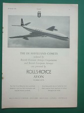 1/1958 PUB ROLLS-ROYCE AVON RA29 TURBO JET DE HAVILLAND COMET BOAC AVIATION AD