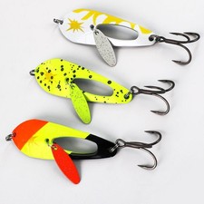 Leurre Spinner Métal 5 Pièces Kit Appât de Pêche avec Lame Rotative pour Tru