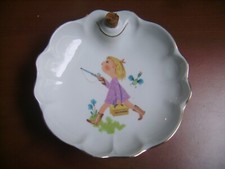 Belle assiette à bouillie ancienne en porcelaine de Limoges Porcelainiers réunis