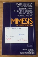 PHILOSOPHIE "MIMESIS" EXEMPLAIRE UNIQUE M. SERRES CARTE DERRIDA NANCY KOFMAN...