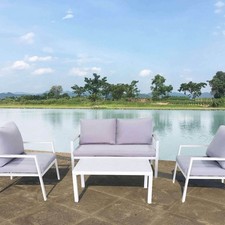 SALON DE JARDIN BLANC SET