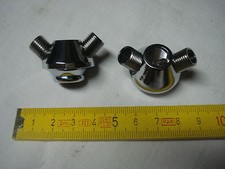 Raccord nourrice (1) en laiton chromé 2 sorties 10 mm x 1 mm  (réf B) 