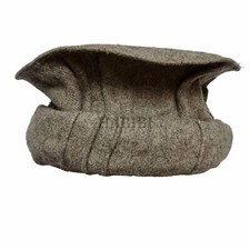 Chapeau Kufi Pakol En Laine Mélangée Afghane Pour Homme Beige Clair Hiver