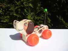 10⚜️ Ancien Jouet Chien Fisher Price a Tirer Vintage Authentique Année 1965