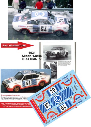 Decals ref 1031 skoda 130 - skoda,