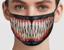 2 Masques lavable venom en tissu Reglable Et réutilisable deguisement halloween