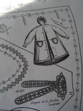 N°41 ANCIEN PATRON LA POUPEE MODELE  34 CM MANTEAU WATER-PROOF AVRIL 1868