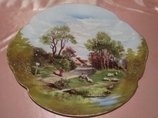 Grand plat porcelaine peint