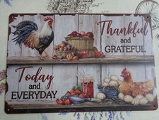 TOLE METAL POULE COQ 20 X 30