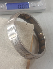 Ancien bracelet jonc / manchette, décor gravé, en argent 800, vintage