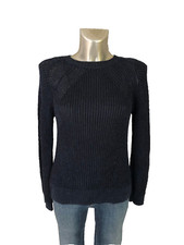 pull mailles ajourées bleu marine lin viscose RALPH LAUREN taille S/P femme