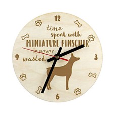 Pinscher nain horloge en contreplaqué plus grand Art-Dog