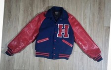 Blouson Teddy Vintage 90s Made in USA Taille S Bleu & Rouge Lone Star Rare ! 
