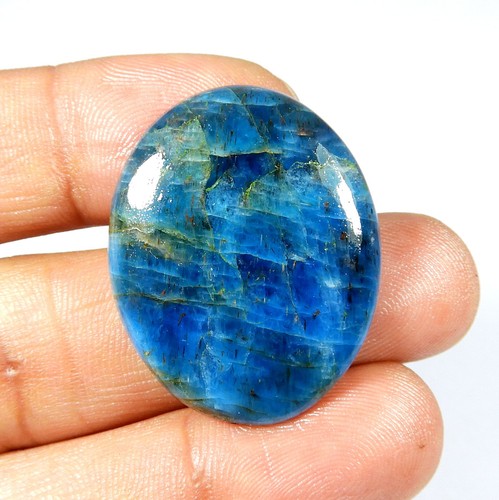 Cabochon apatite bleu - , fluo