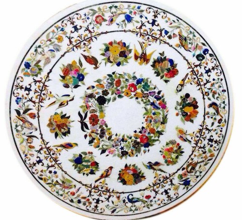White marble table top - white,
