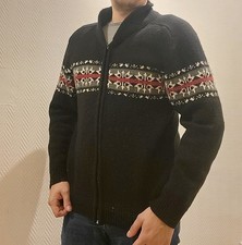 Gilet zippé en laine homme Atlas for Men taille L motif nordique noir et...