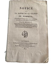 CIDRE. Notice sur la nature et la culture du pommier, la qualité des pommes 1817