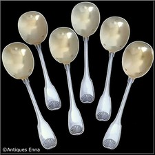 Puiforcat French Sterling Silver 18k Gold Ice Cream Spoons Set 6 Pc